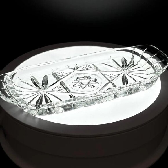 Vintage 1960's Anchor Hocking EAPC Star of David Starburst Butter Dish - Picture 4 of 5